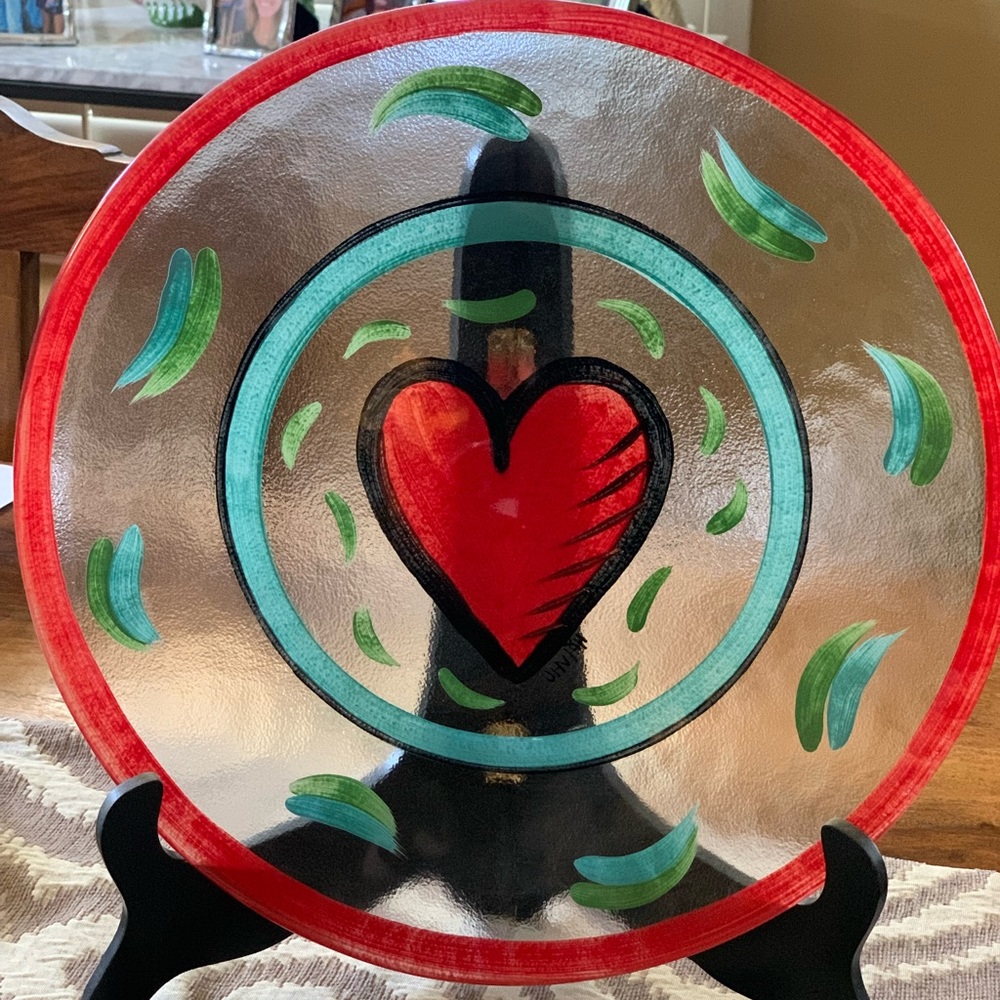 Kosta Boda Art Glass Heart Platter